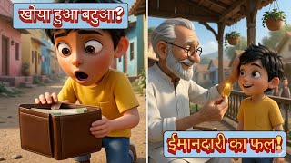 ✨️ईमानदार बच्चा | Honest Kid | 3D Pixar Style Moral Story in Hindi | कहानी: ईमानदारी का फल ✨️
