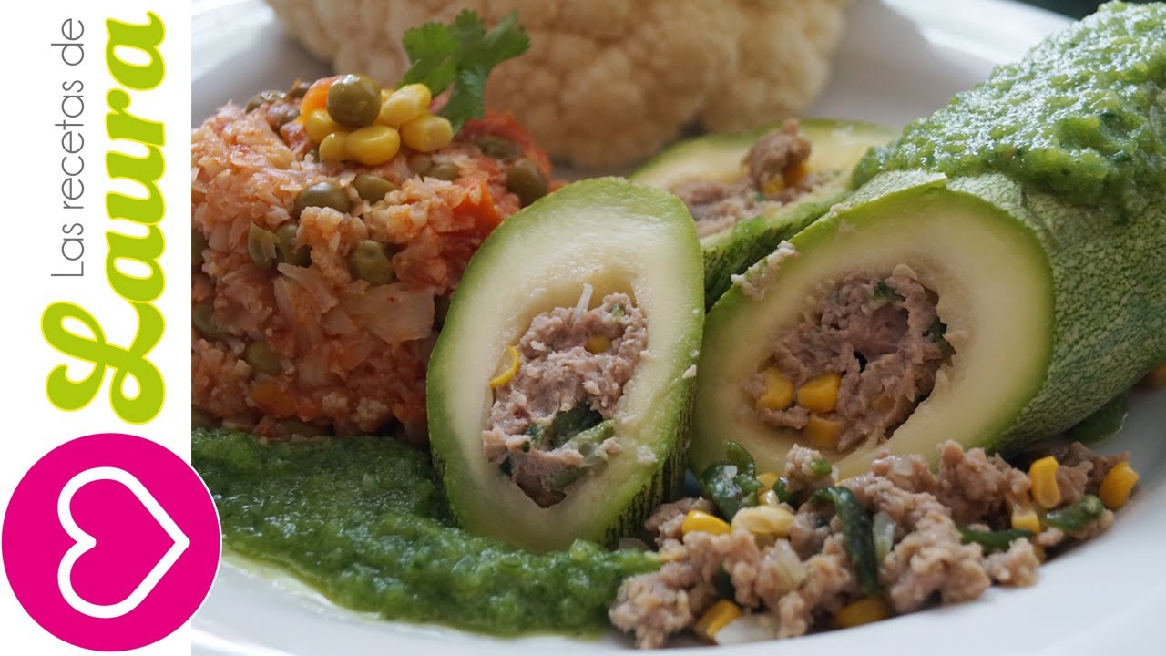 Como hacer CALABACITAS RELLENAS de carne molida - Comida Saludable - YouTube