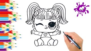 Как нарисовать куклу ЛОЛ / Рисунок раскраска для детей /  Раскрась Ка