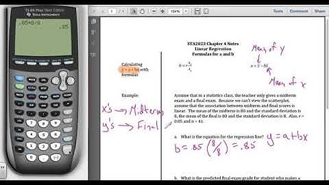 STA2023 Chapter 4 Video 6 Formulas for a and b