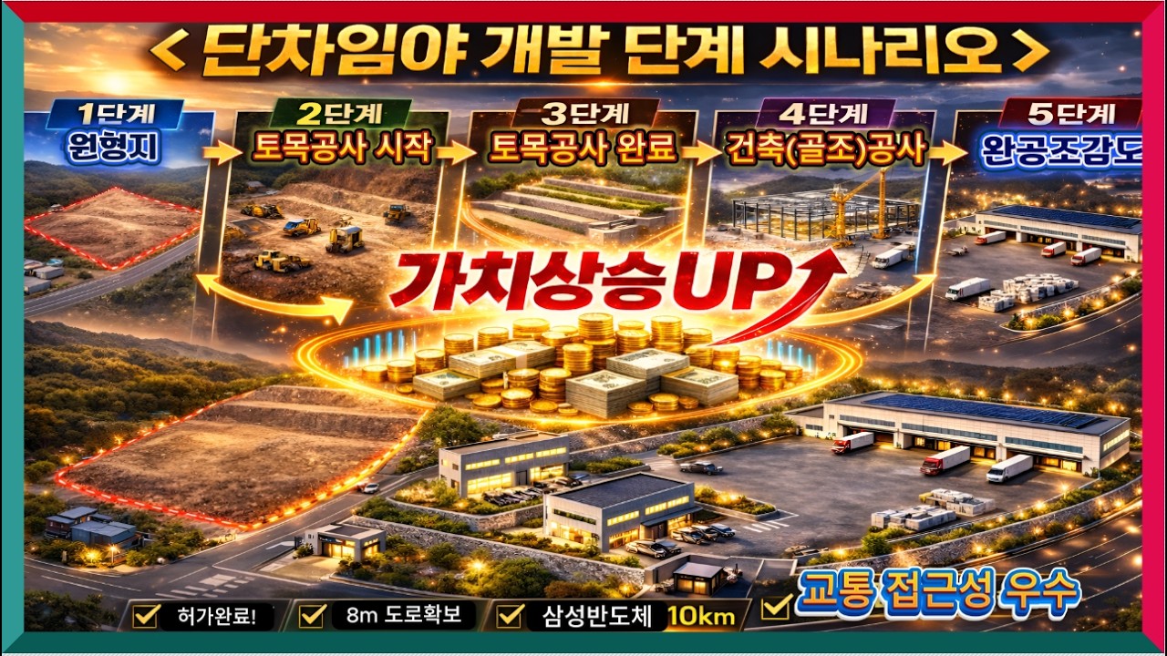 “상수원 규제로 묶였던 땅, 지금은 기회다｜남사 반도체 배후 산업부지” # 저평가 임야의 반전 + 허가득 공장부지 # 계획관리지역 임야개발 시뮬레이션