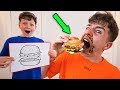 Whatever You Draw, I'll Eat Challenge w/LITTLE BROTHER!!