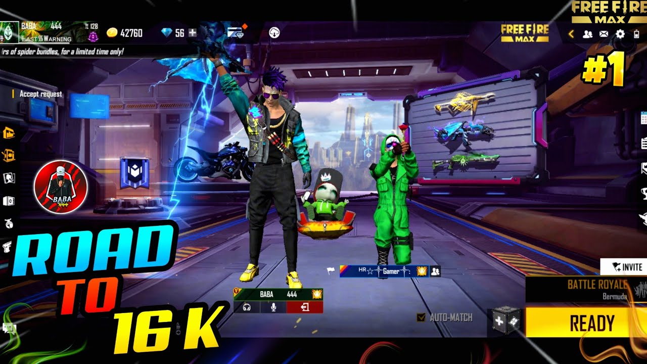 Road To 16k  ❤️🔥Fuc* Haters 🤙#BABA444 #FFLIVE