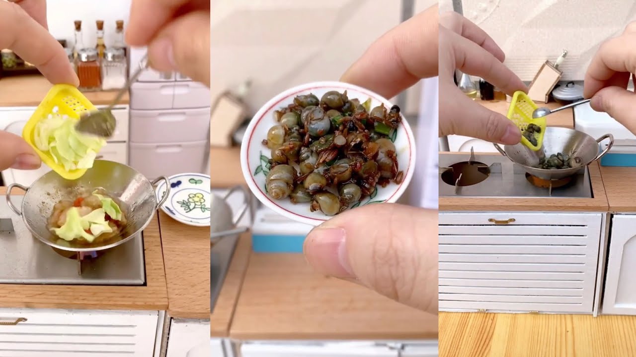 Mini Grilled snails | mini kitchen cooking recipe