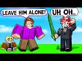 I Made A KID Mad, so the kids MOM Joined... (Roblox Bedwars)