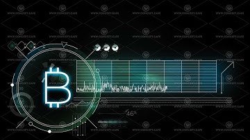 Virtual infographics about bitcoin, animated with alpha channel.