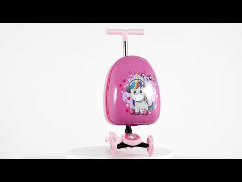 Детальный обзор на детский складной трехколесный чемодан-самокат. Все нюансы использования