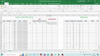 DATEDIF DATEVALUE AND TIME VALUE FUNCTIONS IN EXCEL