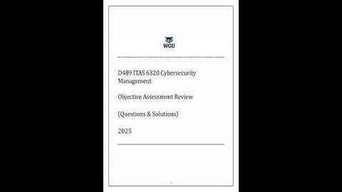 Wgu Itas 6320 Cybersecurity Management 2025 Objective Assessment Review Questions Solutions