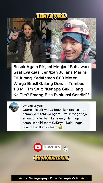 Agam Rinjani dapat 1 M dari Warganet Brasil😊