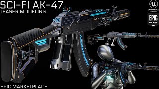 Teaser Super Fast Modeling Sci-Fi AK-47 |  MODO | MESH FUSION