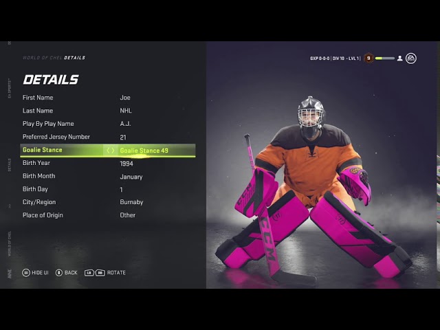 New goalie gear and stances in NHL 21 : r/EANHLfranchise