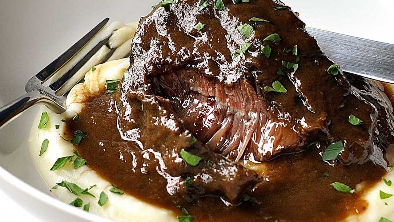 Slow Cooked Beef Cheeks in Sauce - YouTube