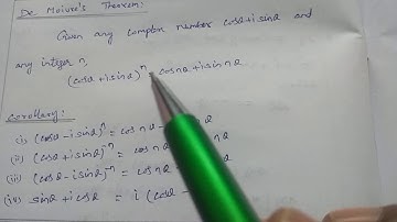 Class 12//chapter 2//De-Moivre