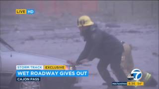 2.18.17 - ABC7 6AM - Cajon Pass Fire Engine Falls