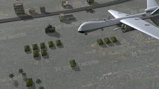 UAV REAPER FIRING HELLFIRE MISSILE
