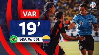CONMEBOL Copa América | VAR Review - OFFSIDE | BRAZIL vs. COLOMBIA | Minute 19