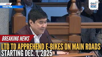 BREAKING NEWS - LTO to apprehend e-bikes on main roads starting Dec. 1, 2025 | GMA Integrated News