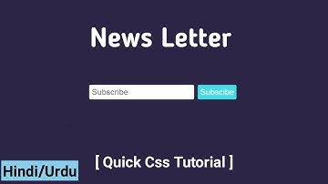 How to create News Letter in Hindi/Urdu | Html Css Tutorial