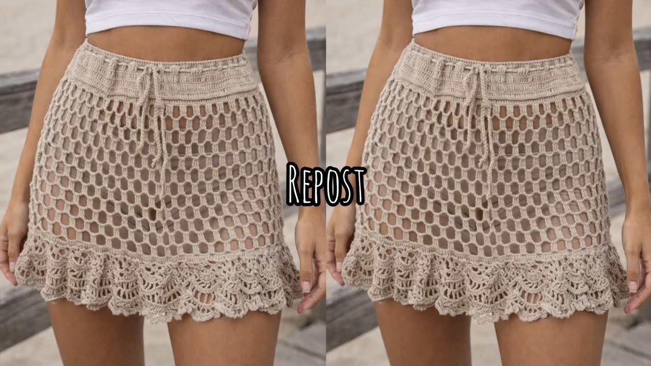 ✂️Saia de Crochê Passo a passo completo 