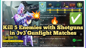 Call Of Duty Mobile Kill 5 Enemies with Shotguns in 3v3 Gunfight Matches Task Complete