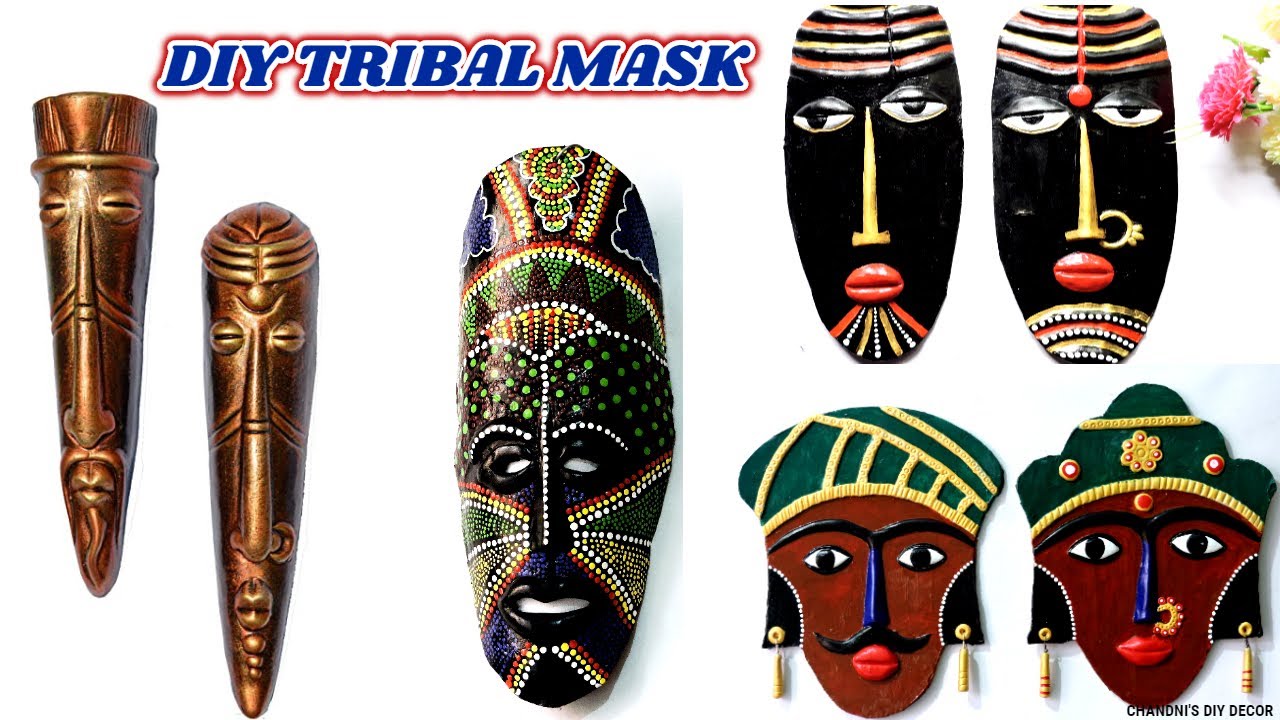 DIY 4 Different Tribal Mask ||  Wall Hanging Couple Mask Making At Home || Plastic Bottle Craft ||