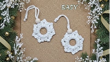EASY Macrame Snowflake Tutorial/Simple Macrame Christmas Ornament Tutorial/DIY Christmas Ornaments