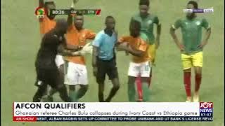 AFCON Qualifiers: Ghanaian referee Charles Bulu collapses during Ivory Coast vs Ethiopia (31-3-21)