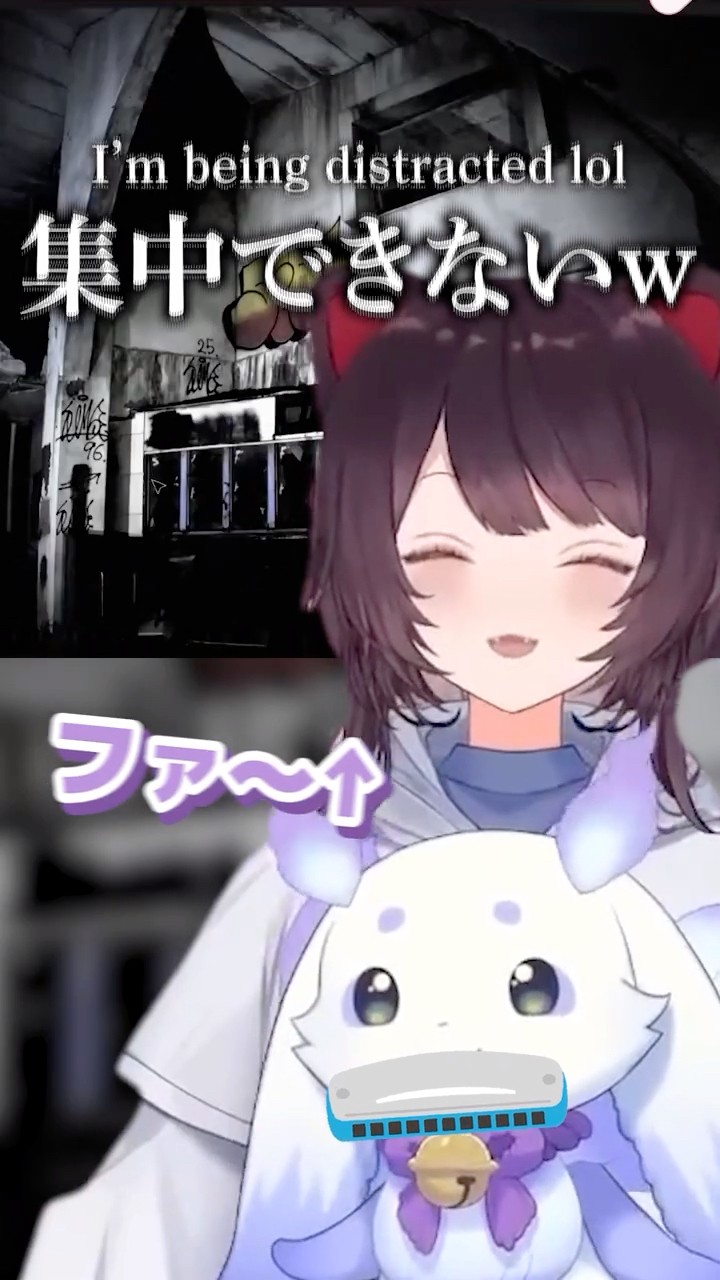 Inui Toko laughing while Choma plays the harmonica #Lunchoma