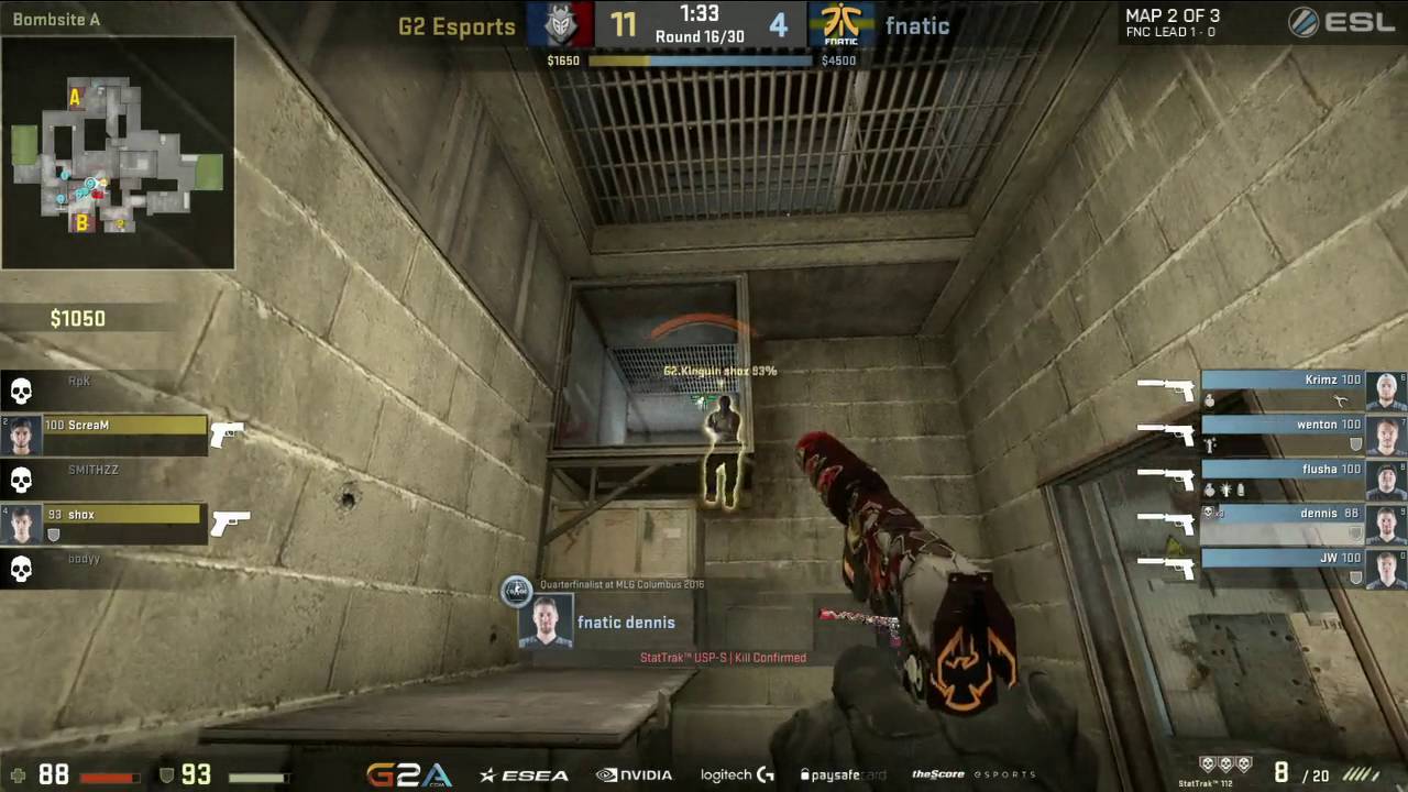 Dennis 5k pistol ace against G2 - ESL Pro League Season Finals