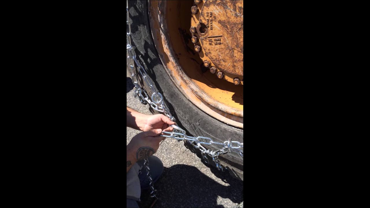 TND Loader Grader Diamond Tire Chains Installation YouTube