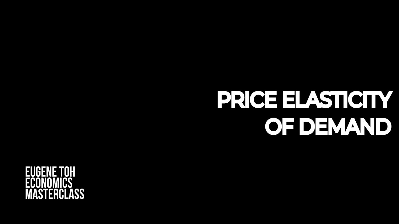 Watch: Price Elasticity of Demand, with Mr Eugene Toh