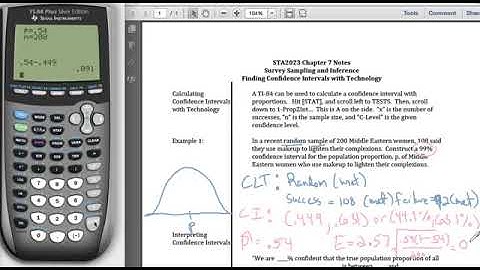 STA2023 Chapter 7 Video 8 Calculating Confidence Intervals with Technology