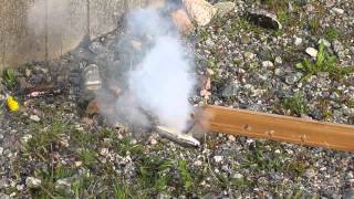 Nail through LiPo battery - Lots of smoke (no fire)