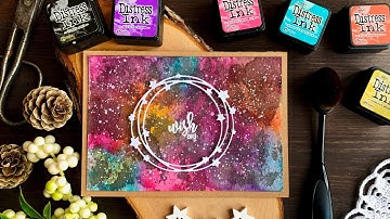 Colourful GALAXY Background Using Distress Inks - Blending & Ink Smooshing