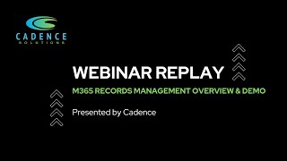 M365 Records Management overview and Demo