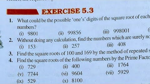 Class 8th maths l Exercise 5.3 l Chapter 5 l NCERT l Cbse l Solution l Square and sq roots