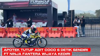 CRAZY!! NINJA 155 STD FRAME FANTERA WIJAYA KEDIRI 6 SECONDS ALONE DRAG BIKE PERTAMAX TURBO
