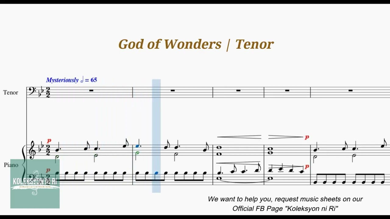 God of Wonders | Tenor | Vocal Guide by Bro. Jeff Barte