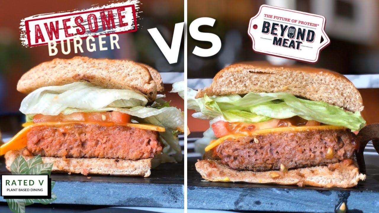 VEGAN BURGER TASTE TEST | BEYOND BURGER VS SWEET EARTH AWESOME BURGER ...