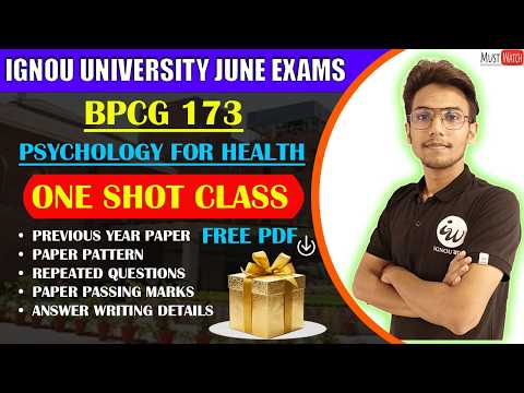 #30 BPCG 173 || PSYCHOLOGY FOR HEALTH-ENG IMPORTANT QUESTIONS | IGNOU WALAY