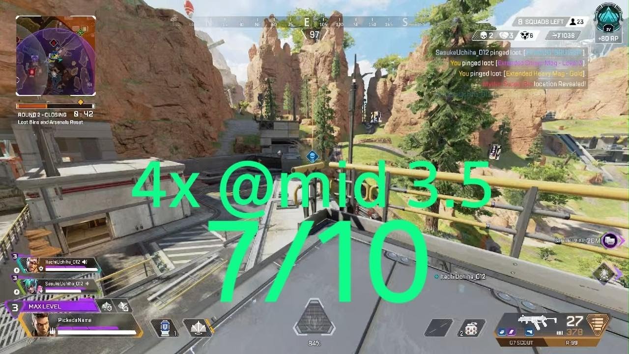 Jump tower shots Fine Aim @ 1.8 alc (it's a circle similar to 102 linear)  ::  Apex Legends