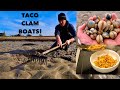 CLAM TACO BOATS ! Delicious Foraged Cockles cook and served  in Taco Boats with BACON