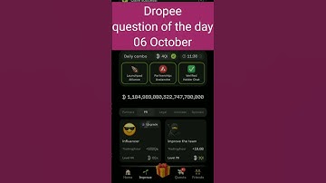 Dropee question of the day 06 October | Dropee question of the day@CryptoTechSunil