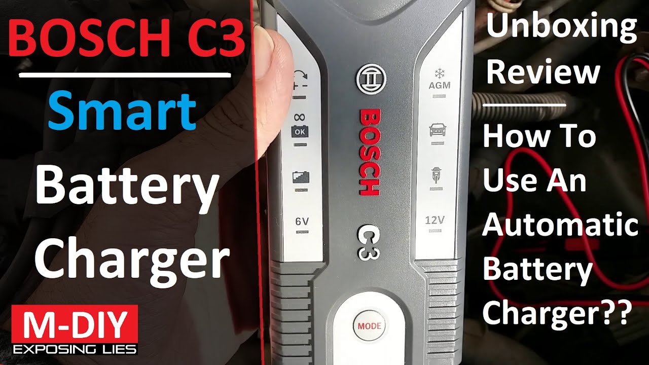 Bosch C3 Fully Automatic Smart Battery Charger For 6V & 12V Batteries  (Unboxing Review) 