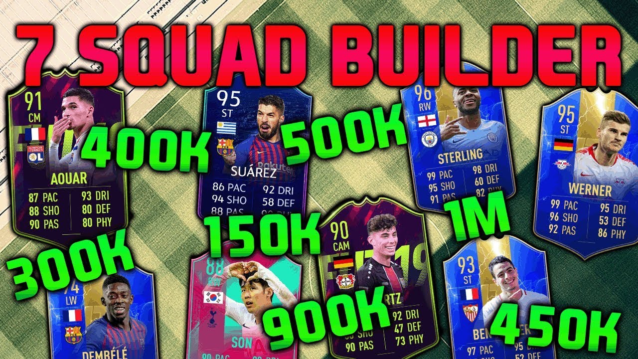 FIFA 19 SQUAD BUILDER 150K 300K 400K 450K 500K 900K 1M SQUAD BUILDER FUT CHAMPIONS FIFA 19