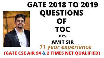 GATE 2018 TO 2019 QUESTIONS ON TOC