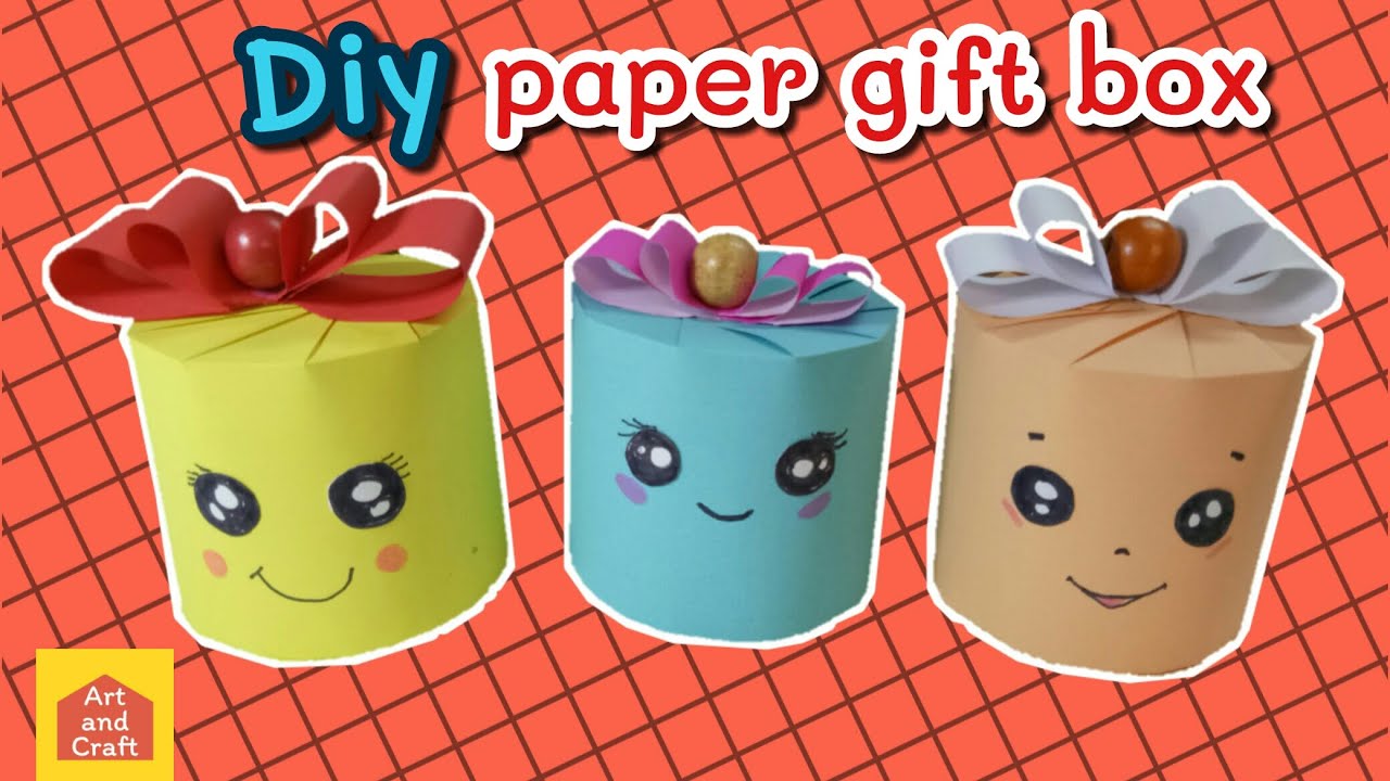 gift box paper craft DIY how to make paper craft at home easy gift