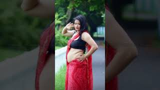 Falak Dekhun Garam Masala Red Saree Fashion Shorts Pp Entertainment