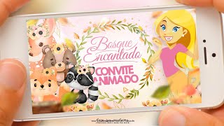 Convite Animado Bosque Encantado Menina